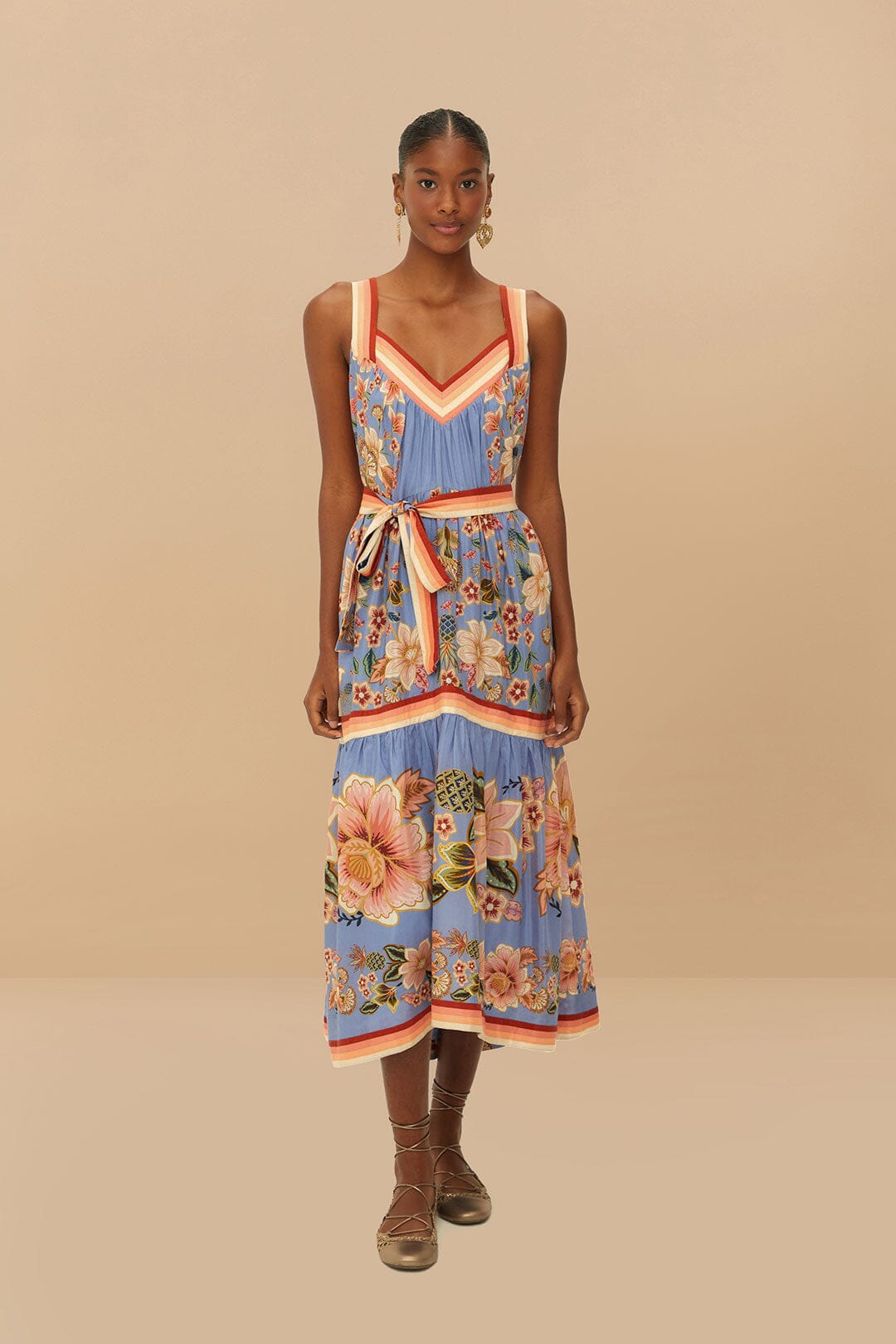 Blue Superbloom Tapestry Maxi Dress