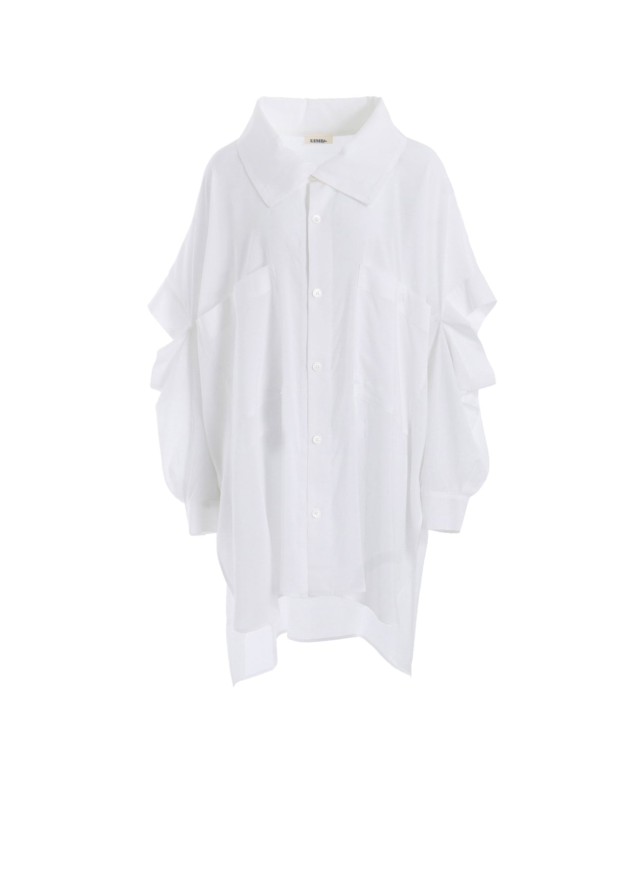 SOFT LAWN ELBOW SLIT LONG SHIRT