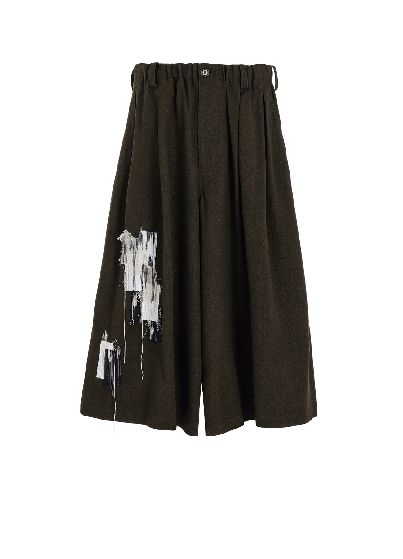 COTTON DRILL BOROAPPLIQUE CULOTTE PANTS