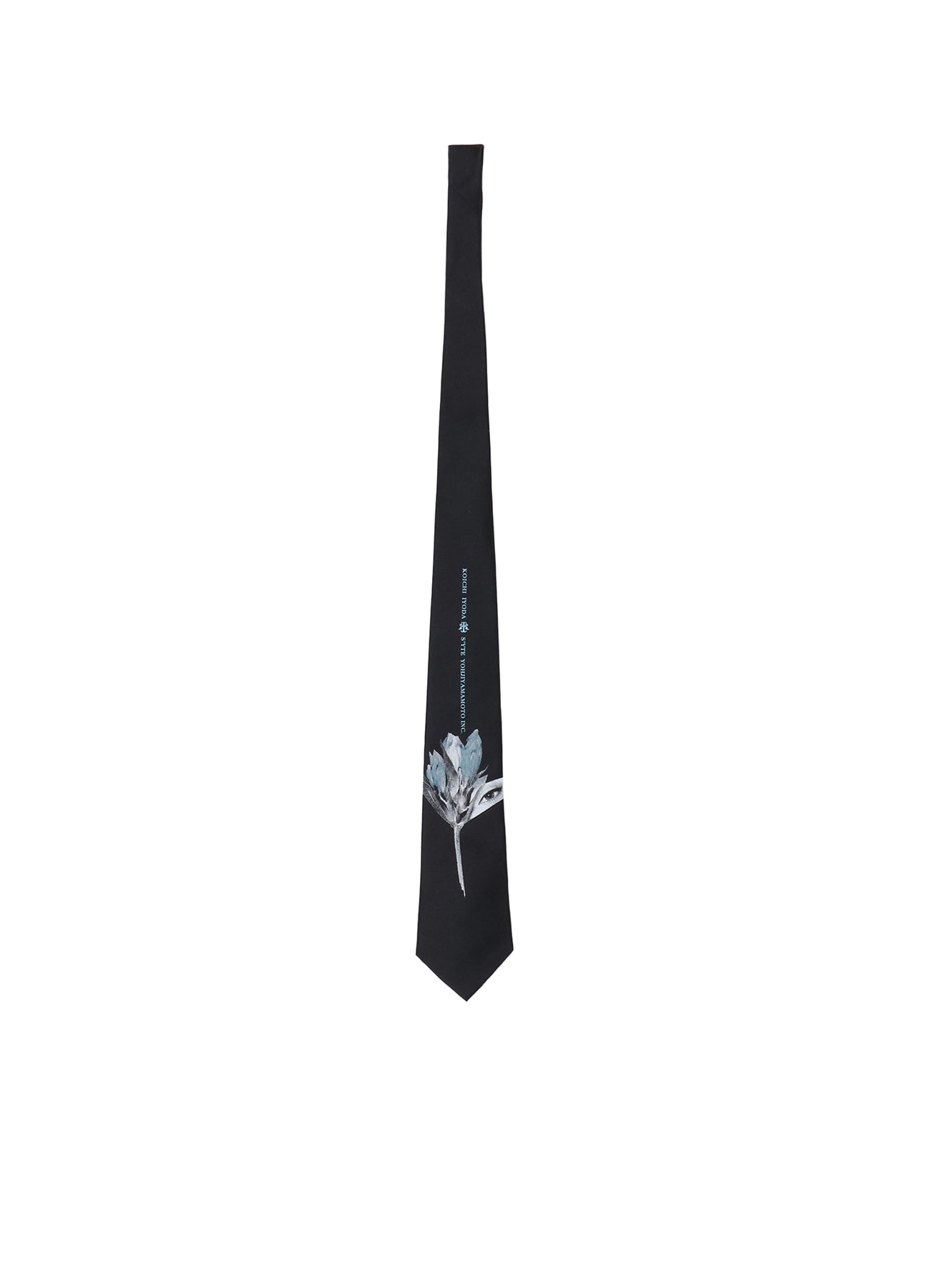 S'YTE x KOICHI IYODA ARTWORK PRINTED SILK TIE -Blue flower-