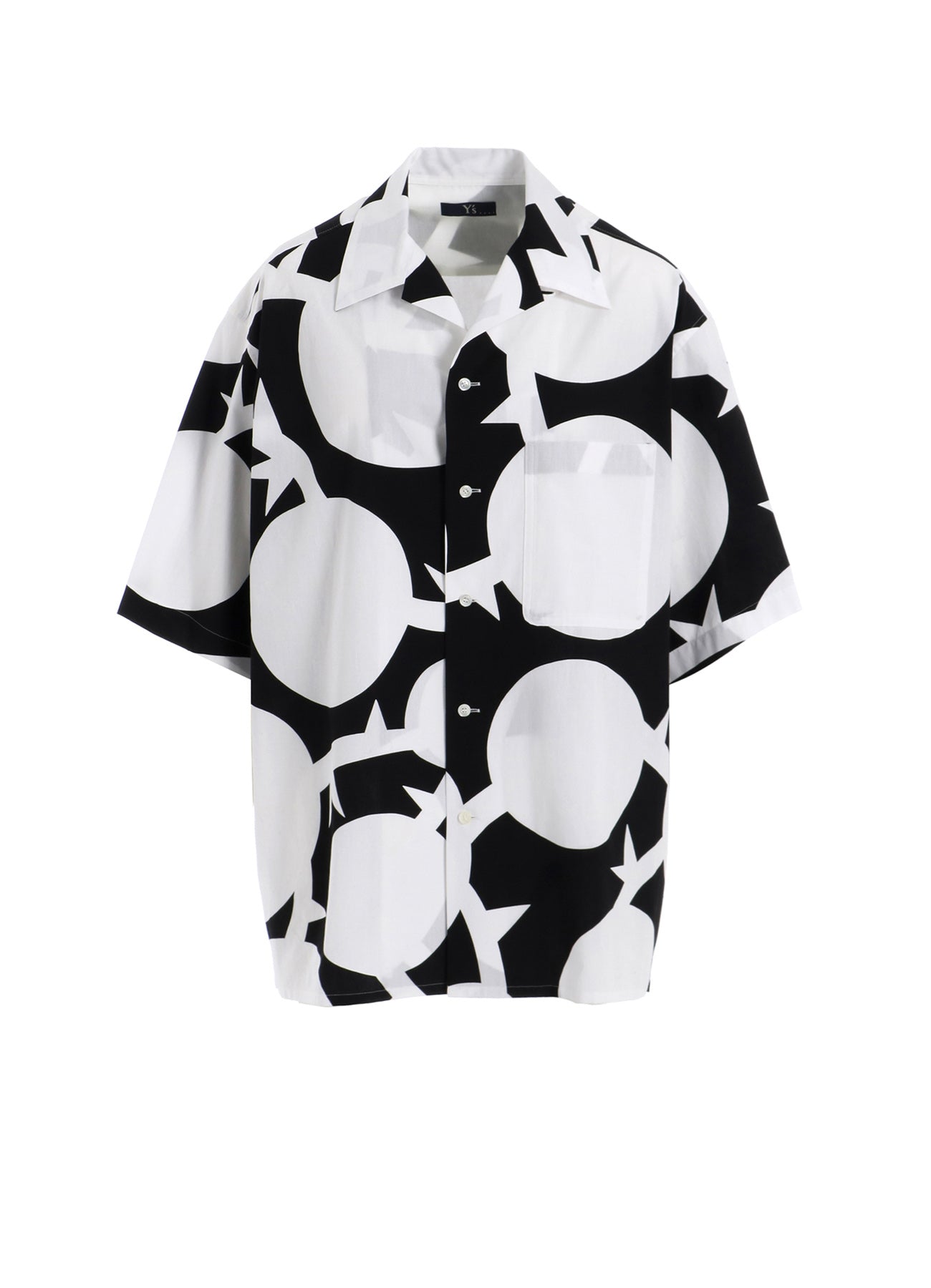 SPIKY POKA DOTS OPEN COLLAR SHIRT